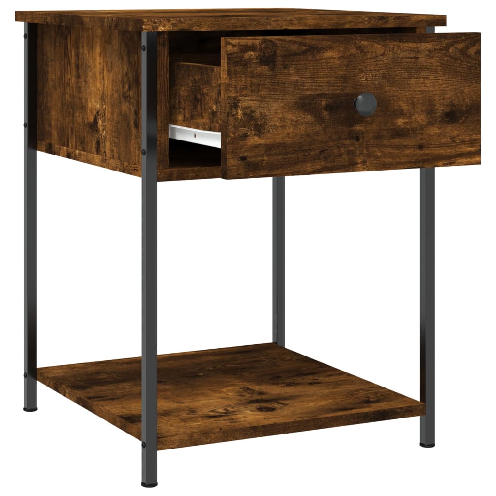 Table de chevet chêne fumé 44x45x58 cm bois d'ingénierie - XIOS
