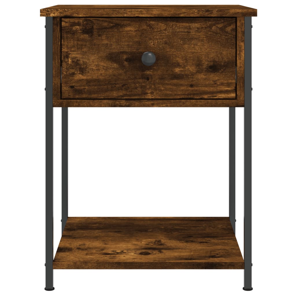 Table de chevet chêne fumé 44x45x58 cm bois d'ingénierie - XIOS