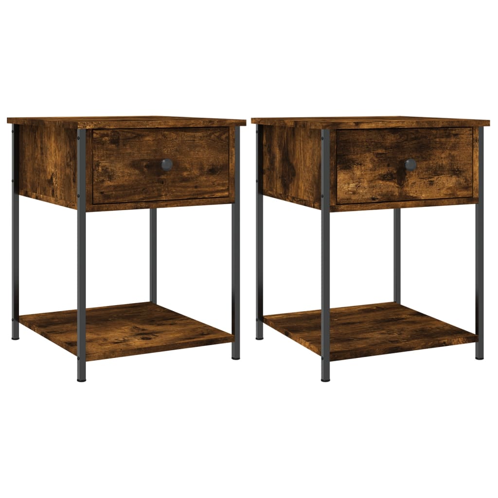 Tables de chevet 2 pcs chêne fumé 44x45x58 cm bois d’ingénierie - XIOS