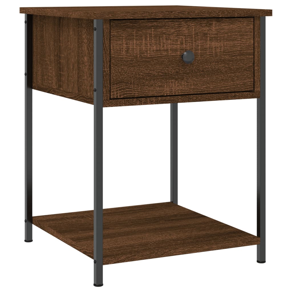 Table de chevet chêne marron 44x45x58 cm bois d'ingénierie - XIOS