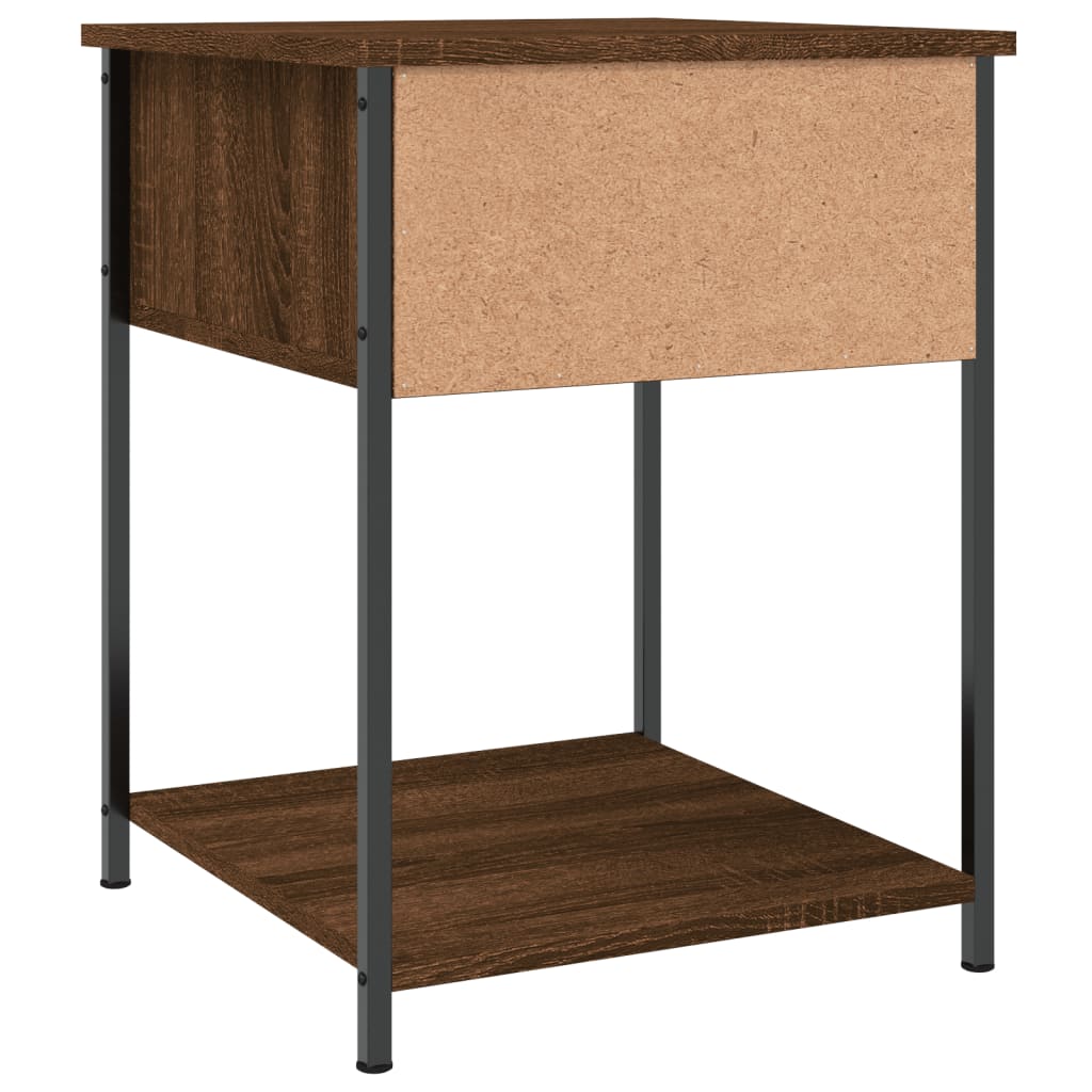 Table de chevet chêne marron 44x45x58 cm bois d'ingénierie - XIOS