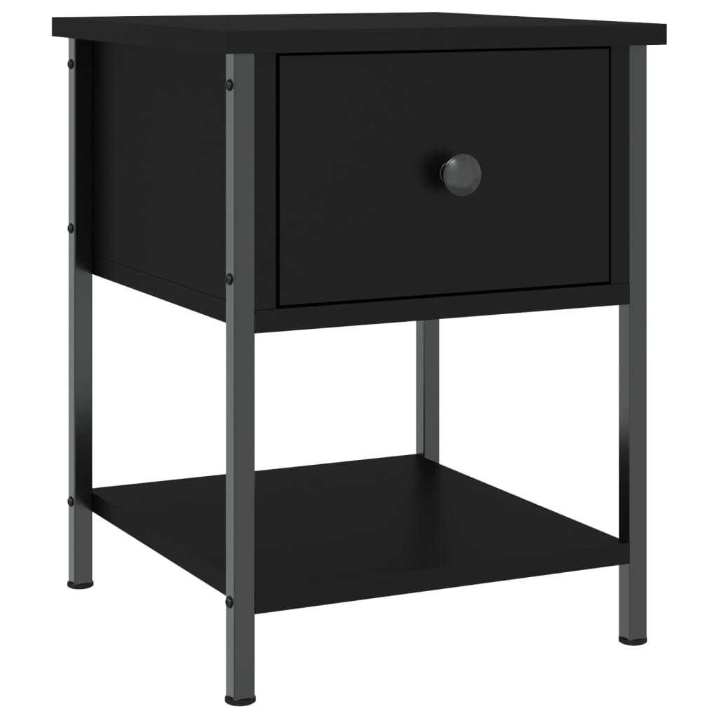 Table de chevet noir 34x35,5x45 cm bois d’ingénierie - XIOS