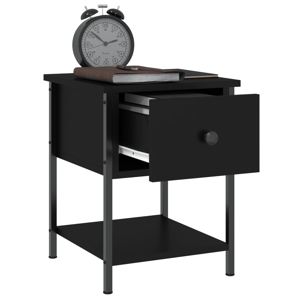 Table de chevet noir 34x35,5x45 cm bois d’ingénierie - XIOS