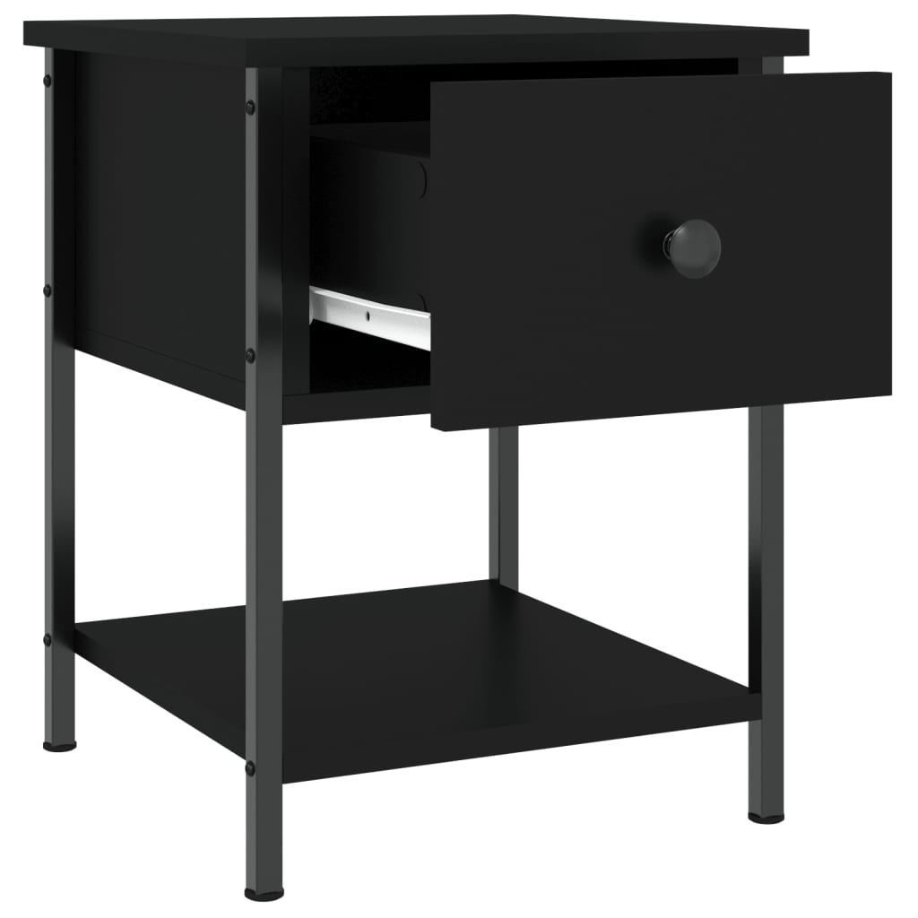 Table de chevet noir 34x35,5x45 cm bois d’ingénierie - XIOS