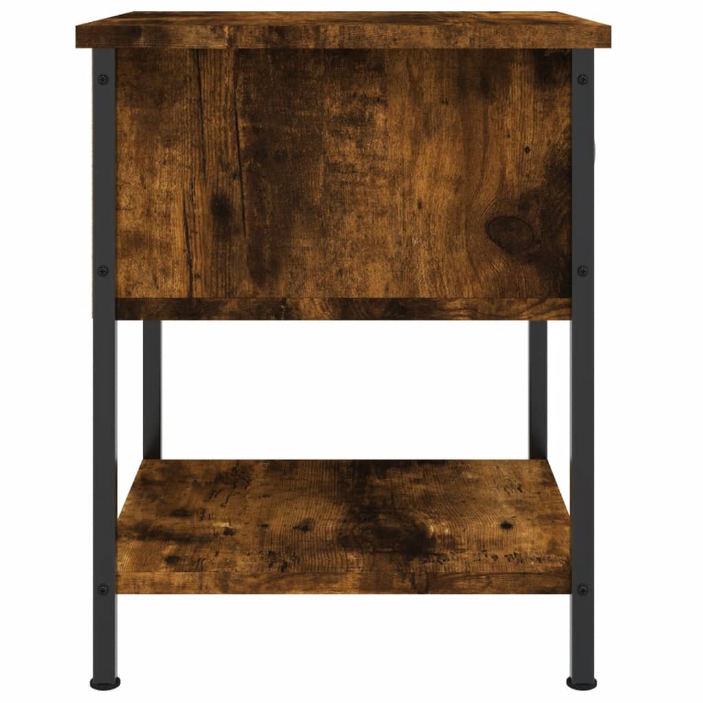 Table de chevet chêne fumé 34x35,5x45 cm bois d'ingénierie - XIOS