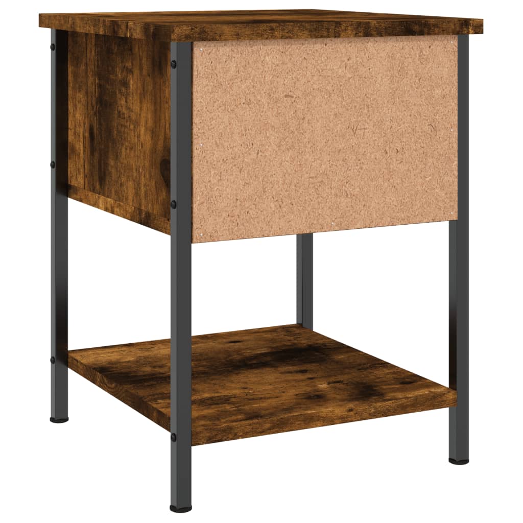 Table de chevet chêne fumé 34x35,5x45 cm bois d'ingénierie - XIOS