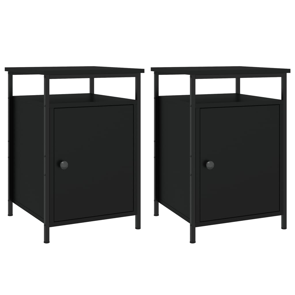 Tables de chevet 2 pcs noir 40x42x60 cm bois d'ingénierie - XIOS
