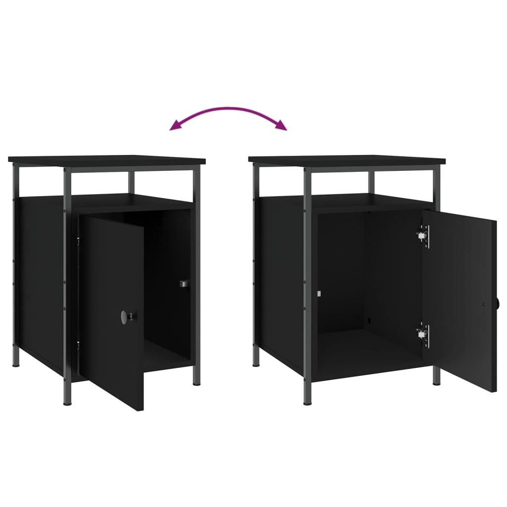 Tables de chevet 2 pcs noir 40x42x60 cm bois d'ingénierie - XIOS