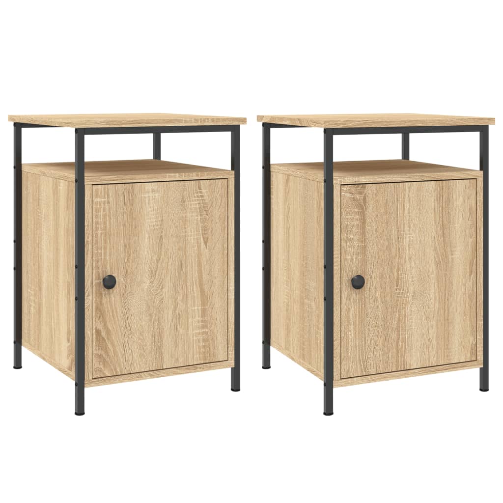 Tables de chevet 2pcs chêne sonoma 40x42x60cm bois d'ingénierie - XIOS