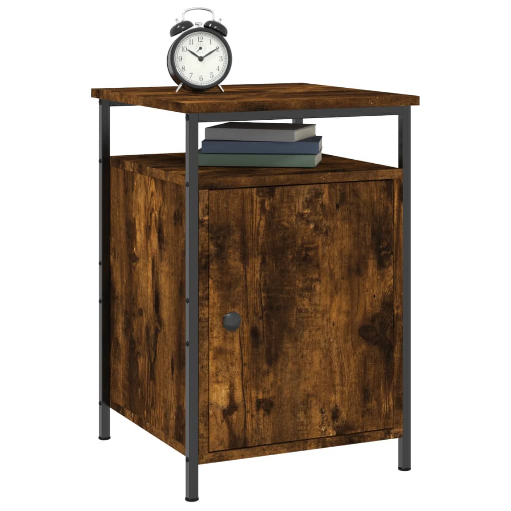 Table de chevet chêne fumé 40x42x60 cm bois d'ingénierie - XIOS
