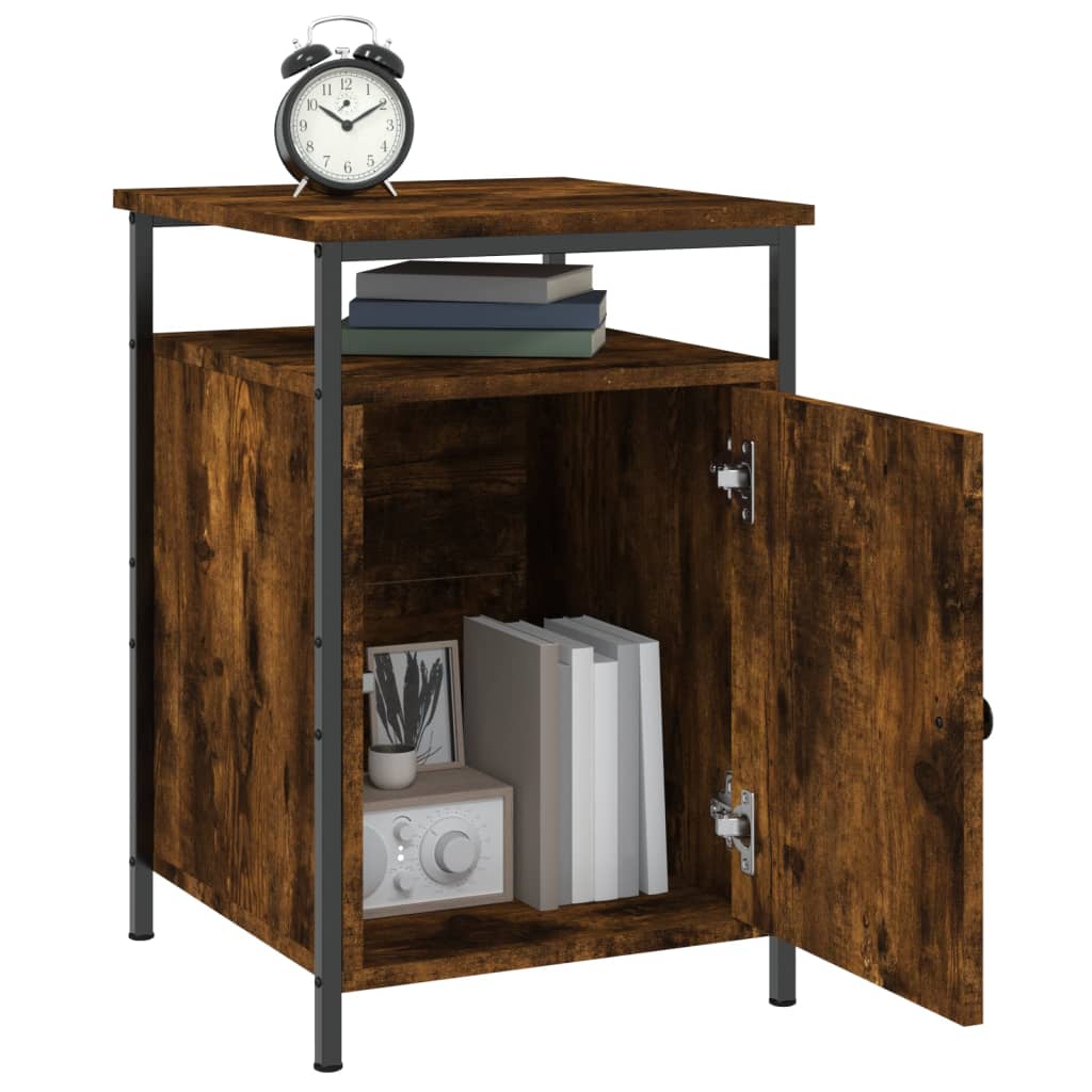 Table de chevet chêne fumé 40x42x60 cm bois d'ingénierie - XIOS