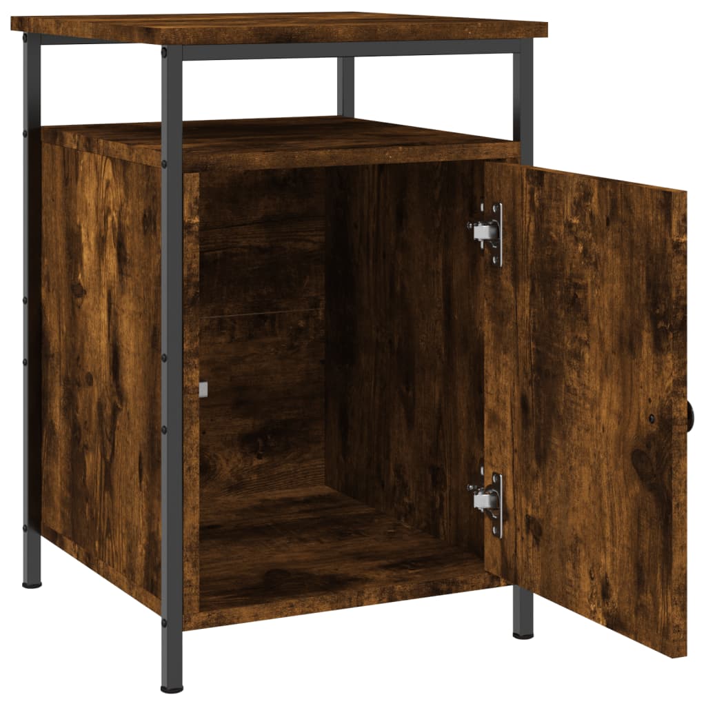 Table de chevet chêne fumé 40x42x60 cm bois d'ingénierie - XIOS