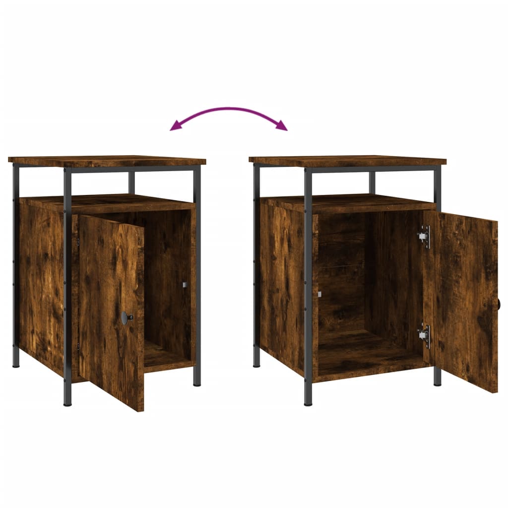 Table de chevet chêne fumé 40x42x60 cm bois d'ingénierie - XIOS