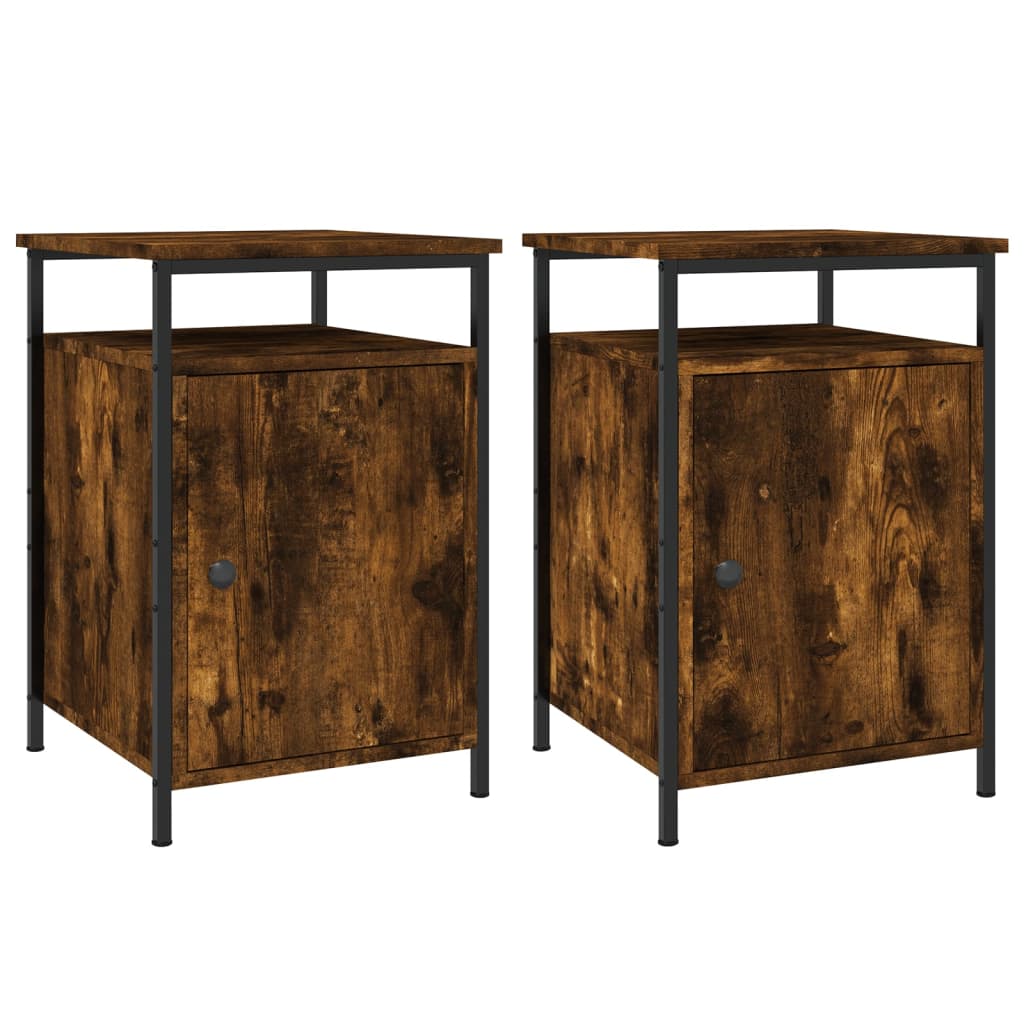 Tables de chevet 2 pcs chêne fumé 40x42x60 cm bois d'ingénierie - XIOS