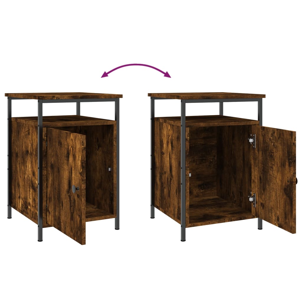 Tables de chevet 2 pcs chêne fumé 40x42x60 cm bois d'ingénierie - XIOS