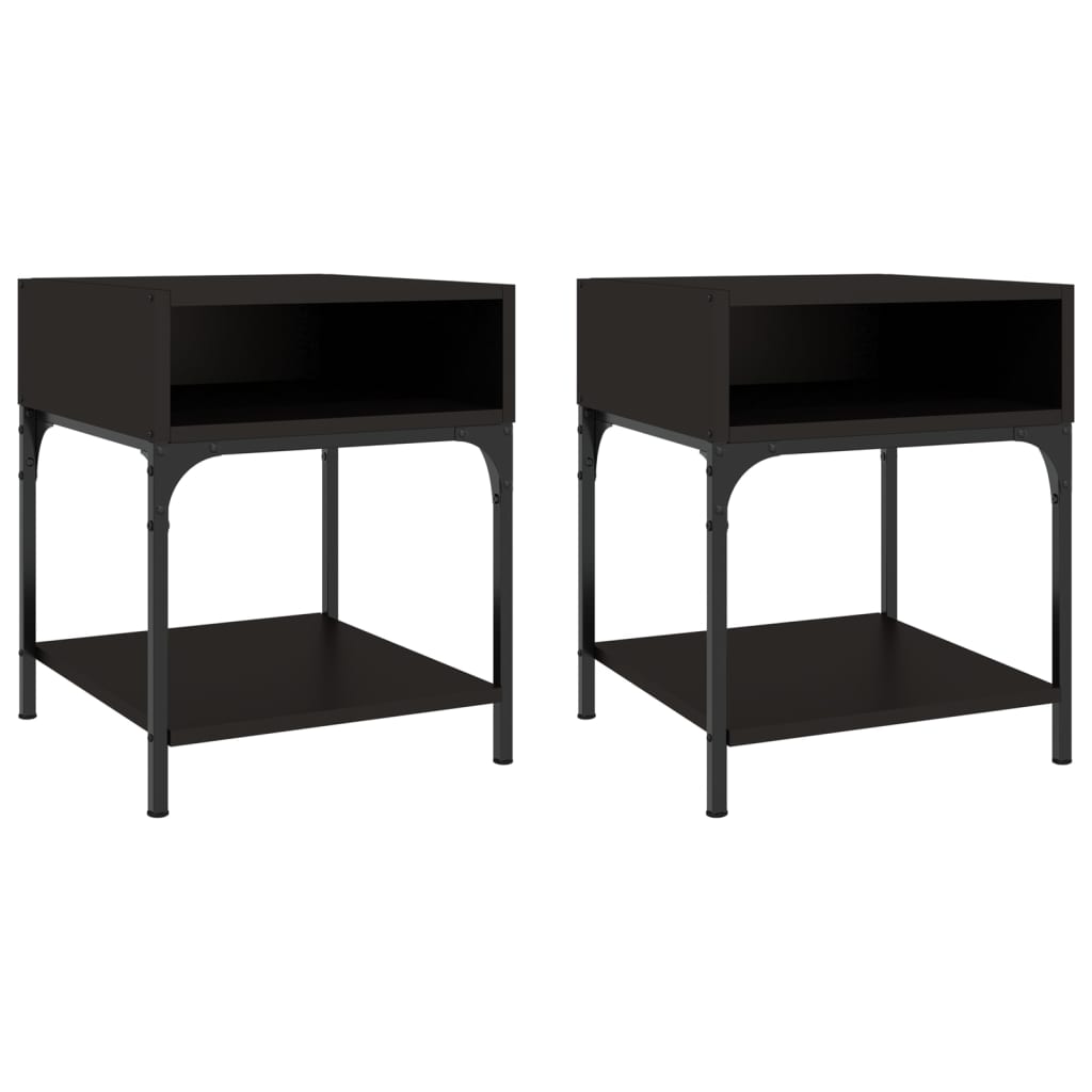 Tables de chevet 2 pcs noir 40x41x50 cm bois d’ingénierie - XIOS