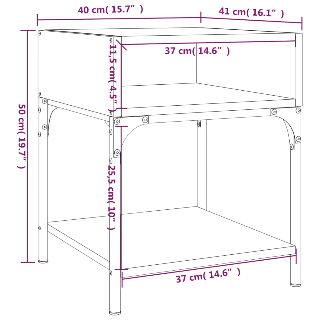 Tables de chevet 2 pcs noir 40x41x50 cm bois d’ingénierie - XIOS