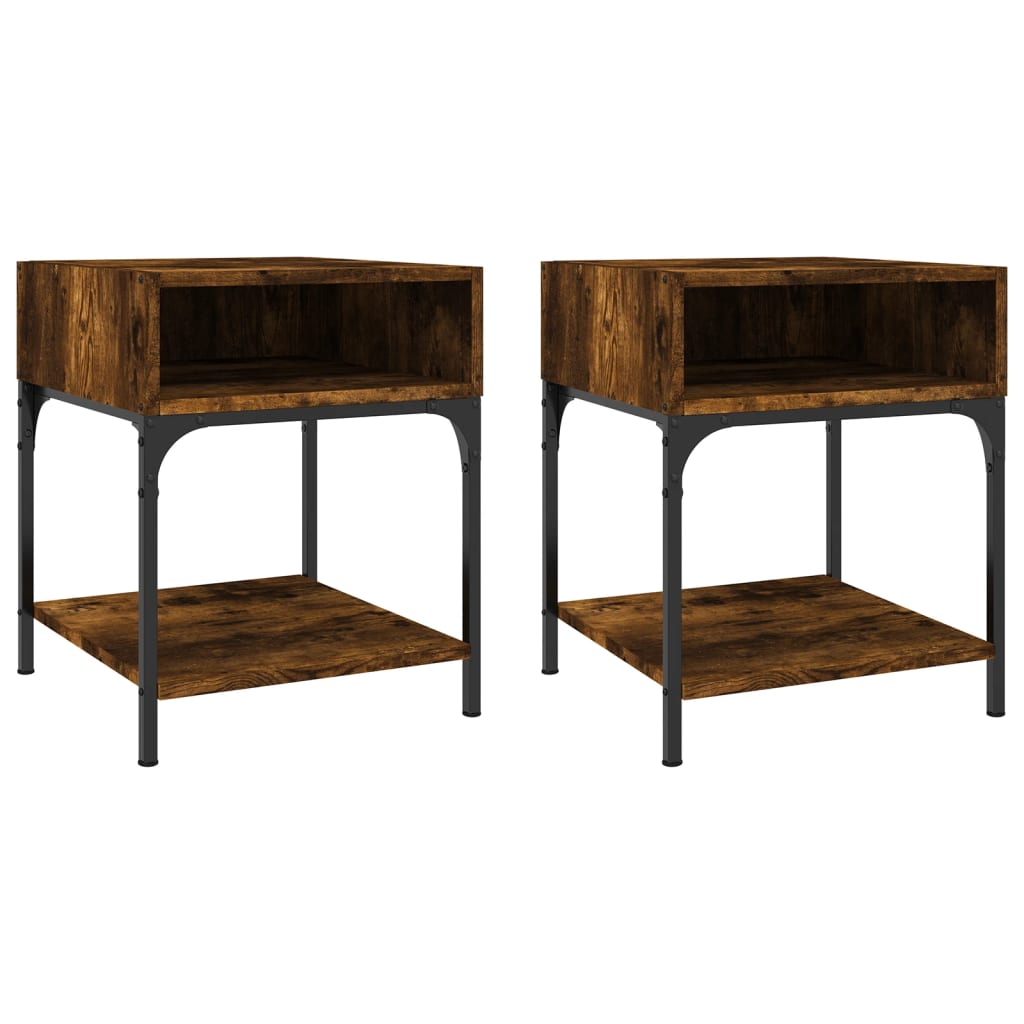 Tables de chevet 2 pcs chêne fumé 40x41x50 cm bois d’ingénierie - XIOS