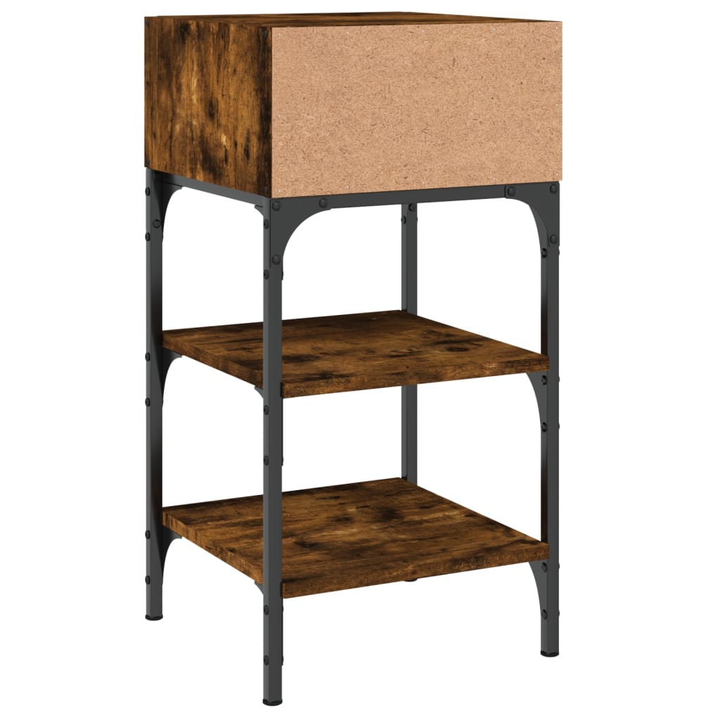 Tables de chevet 2pcs chêne fumé 35x34,5x70 c bois d’ingénierie - XIOS