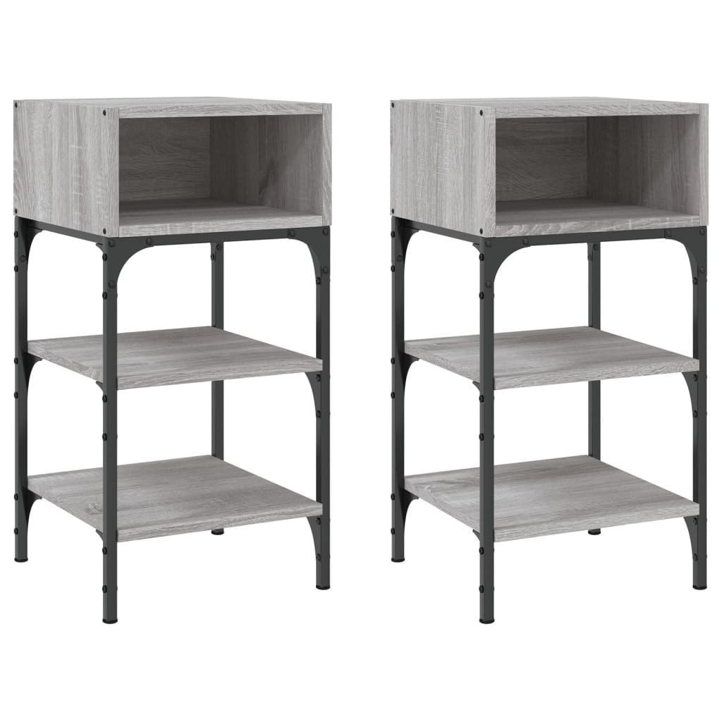Tables de chevet 2 pcs sonoma gris 35x34,5x70cm bois ingénierie - XIOS