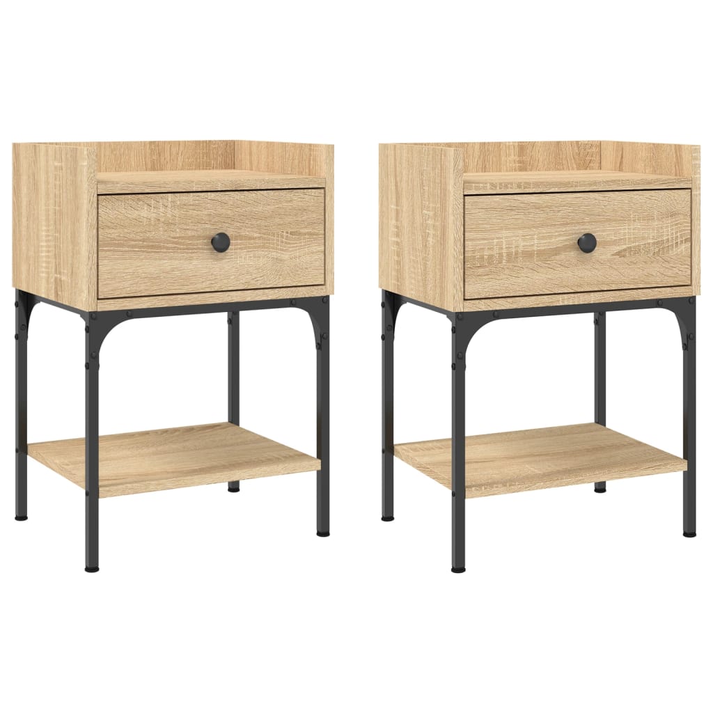 Tables de chevet 2pcs chêne sonoma 40,5x31x60cm bois ingénierie - XIOS