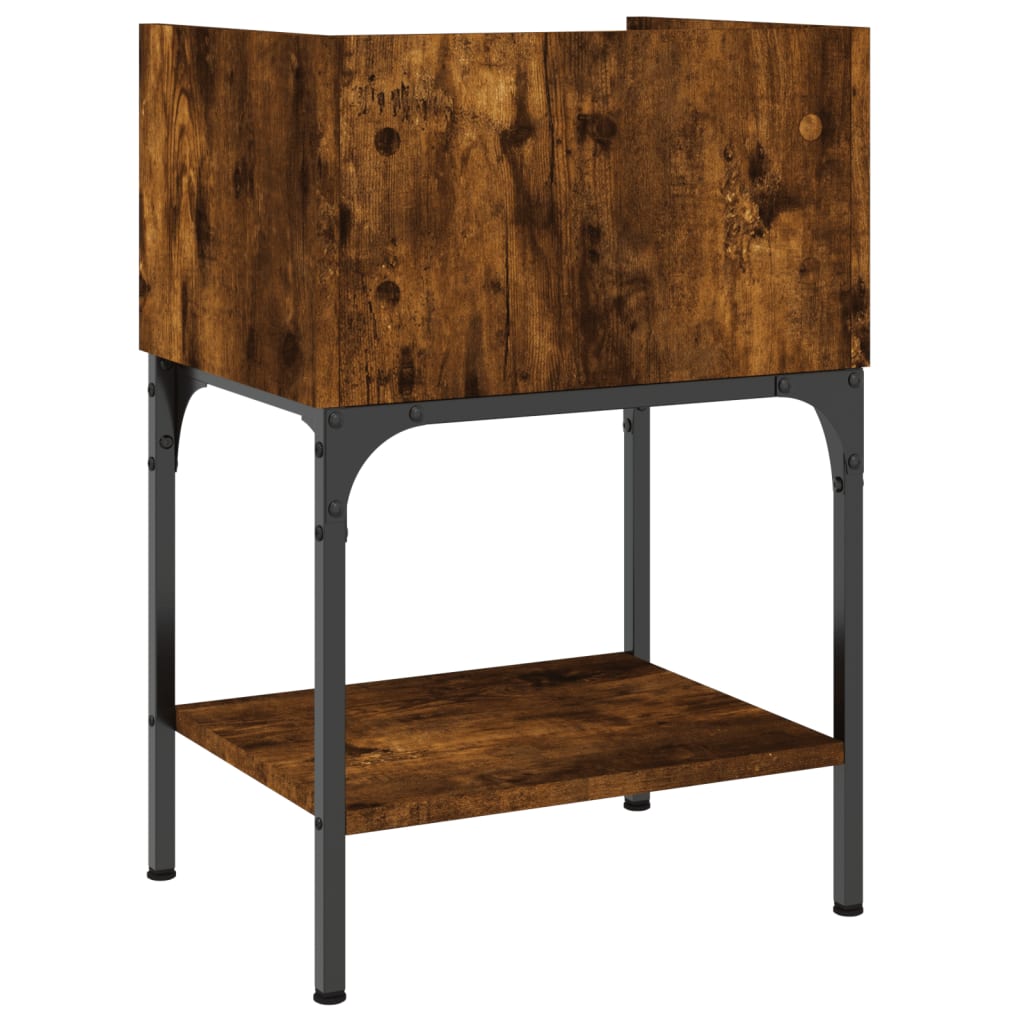 Table de chevet chêne fumé 40,5x31x60 cm bois d'ingénierie - XIOS