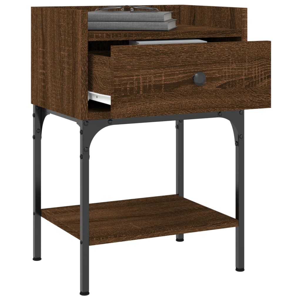 Tables de chevet 2pcs chêne brun 40,5x31x60cm bois d’ingénierie - XIOS
