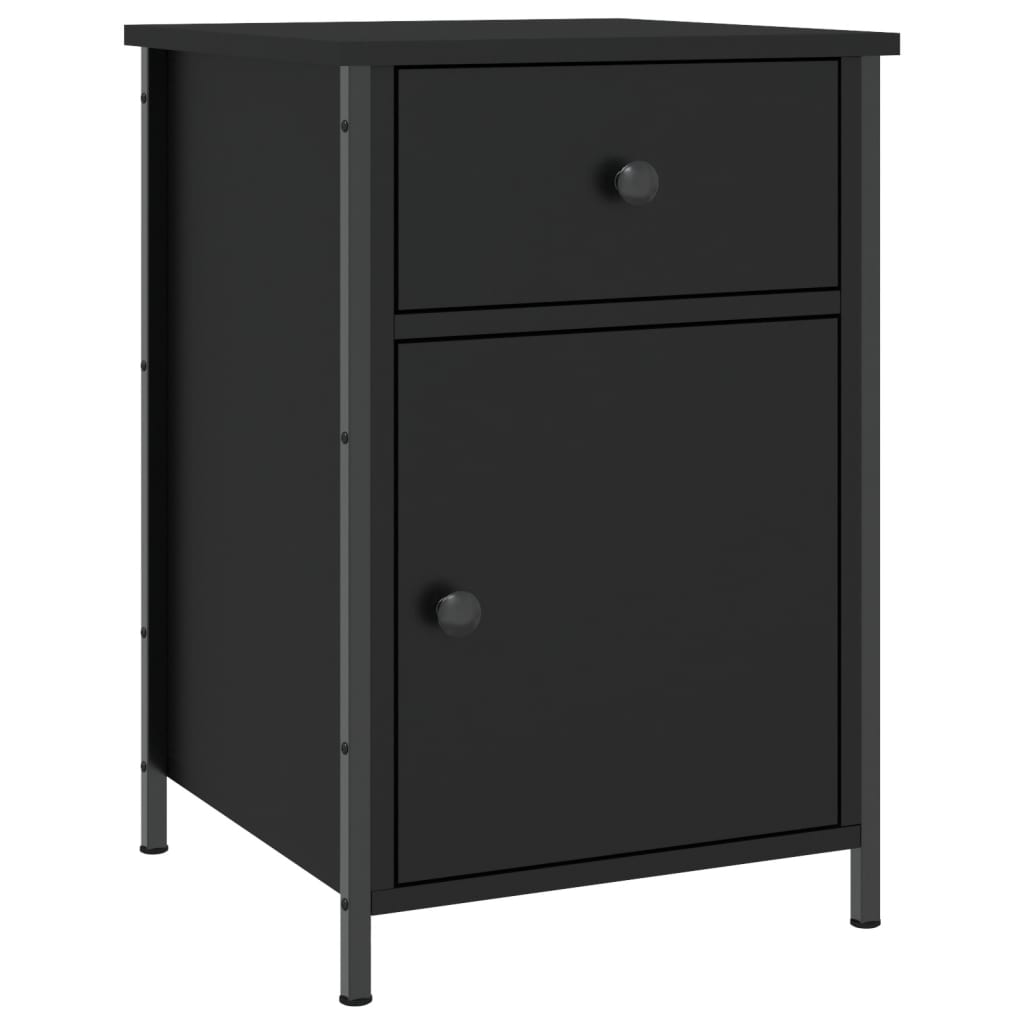 Table de chevet noir 40x42x60 cm bois d’ingénierie - XIOS