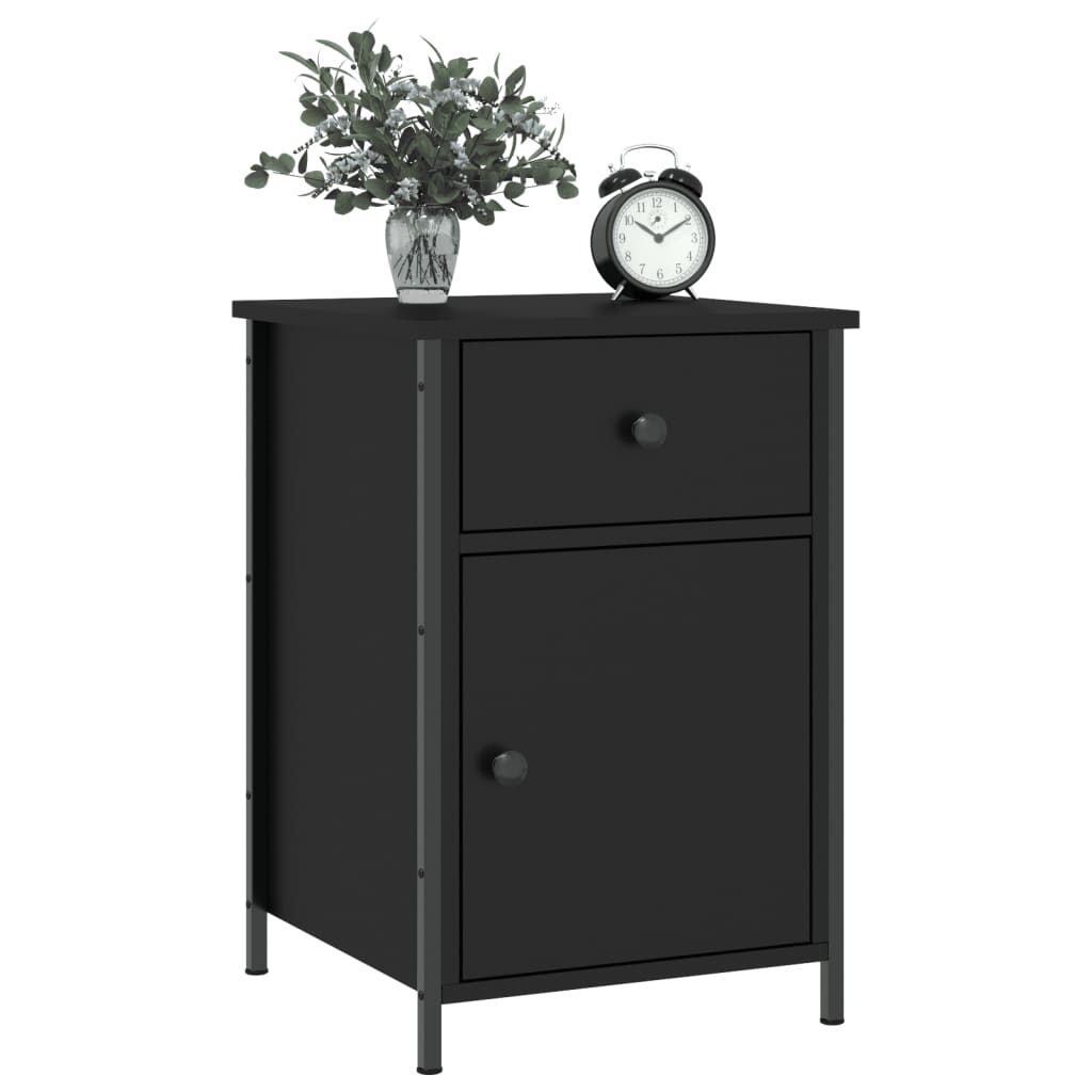 Table de chevet noir 40x42x60 cm bois d’ingénierie - XIOS