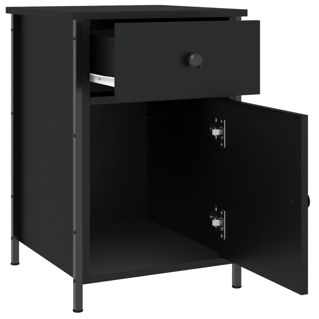 Table de chevet noir 40x42x60 cm bois d’ingénierie - XIOS