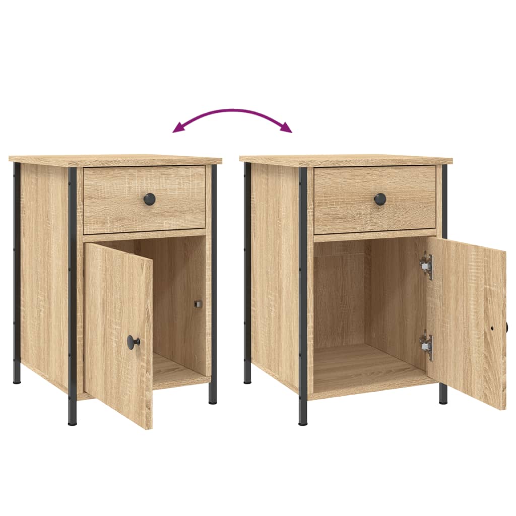 Tables de chevet 2pcs chêne sonoma 40x42x60cm bois d'ingénierie - XIOS