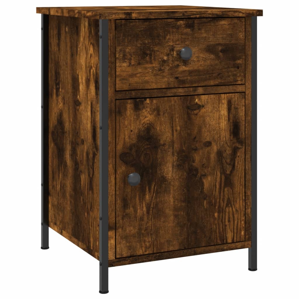 Table de chevet chêne fumé 40x42x60 cm bois d'ingénierie - XIOS