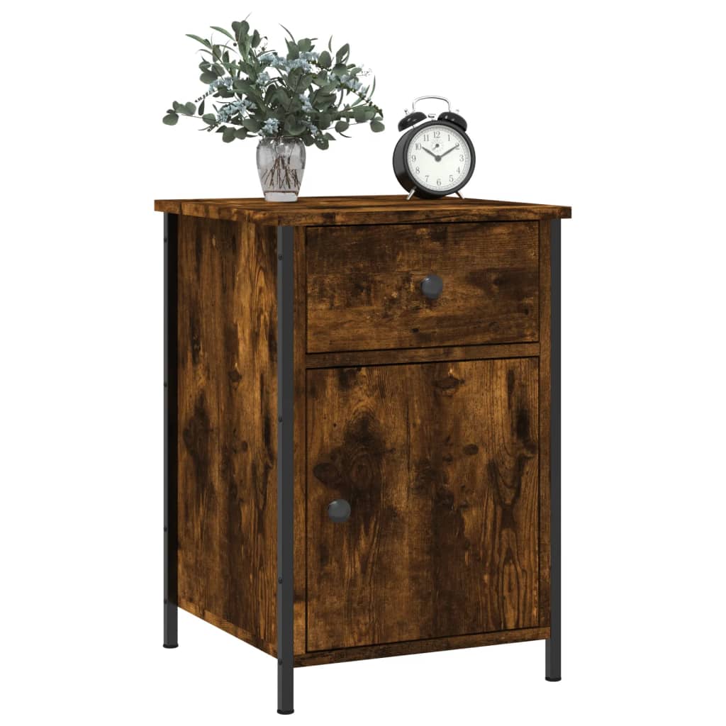 Table de chevet chêne fumé 40x42x60 cm bois d'ingénierie - XIOS