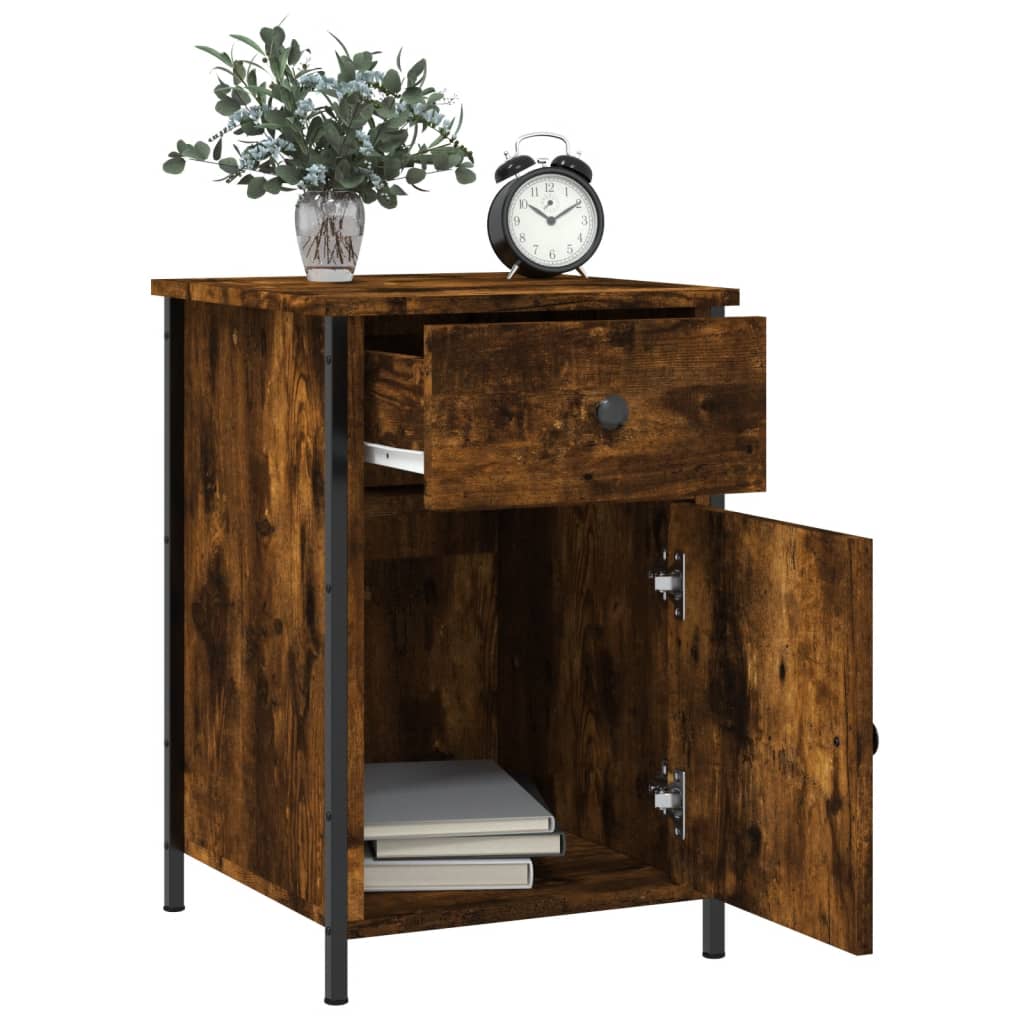 Table de chevet chêne fumé 40x42x60 cm bois d'ingénierie - XIOS