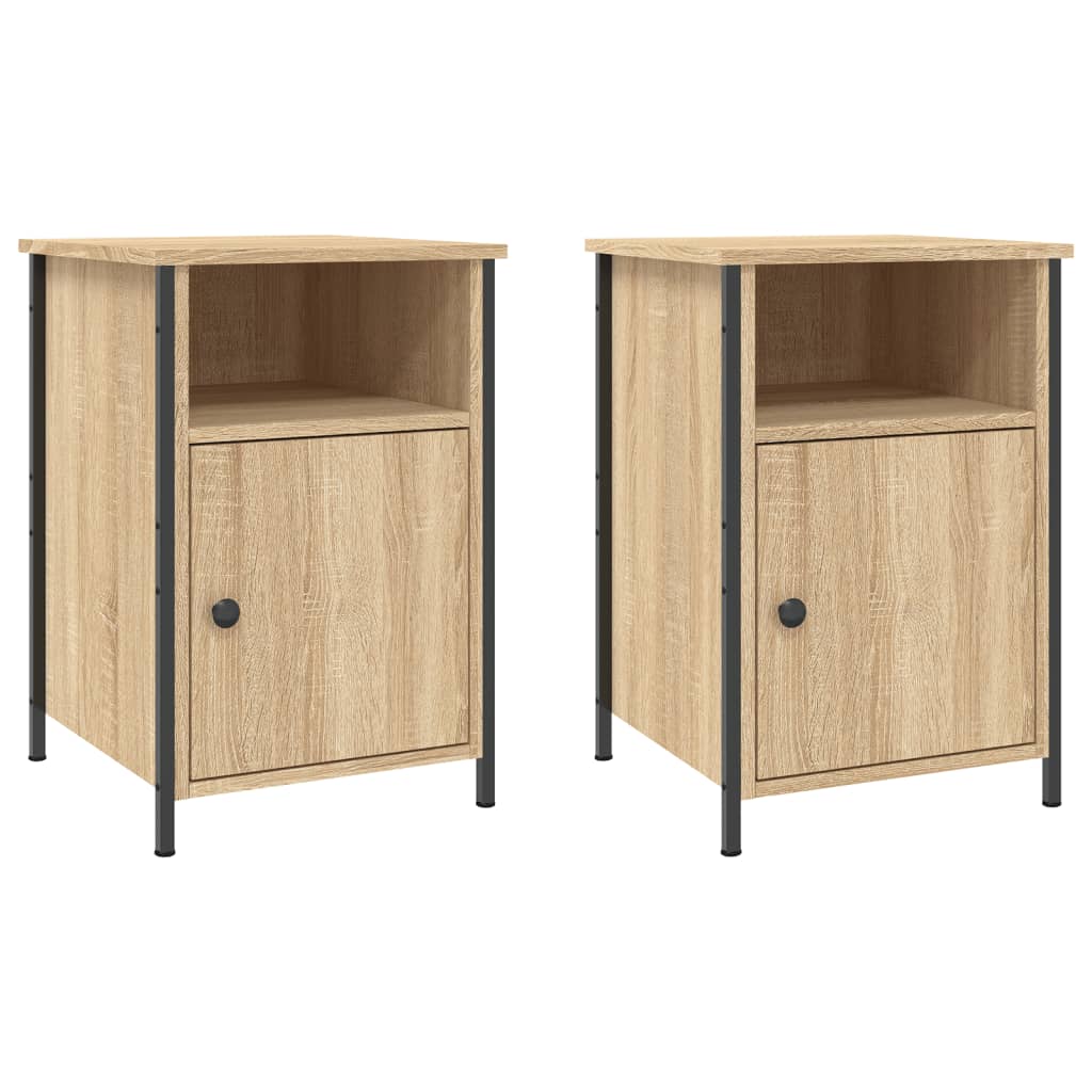 Tables de chevet 2pcs chêne sonoma 40x42x60cm bois d'ingénierie - XIOS