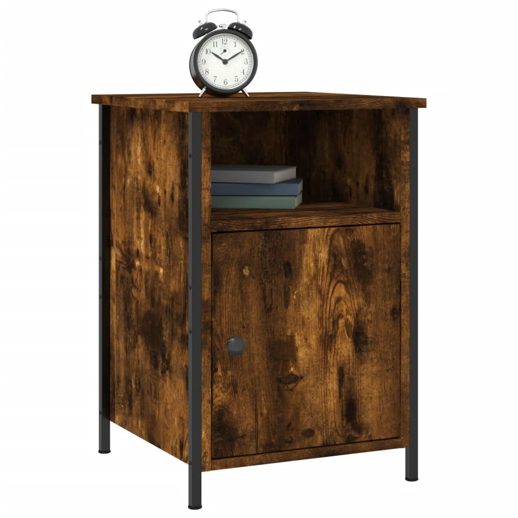 Table de chevet chêne fumé 40x42x60 cm bois d'ingénierie - XIOS