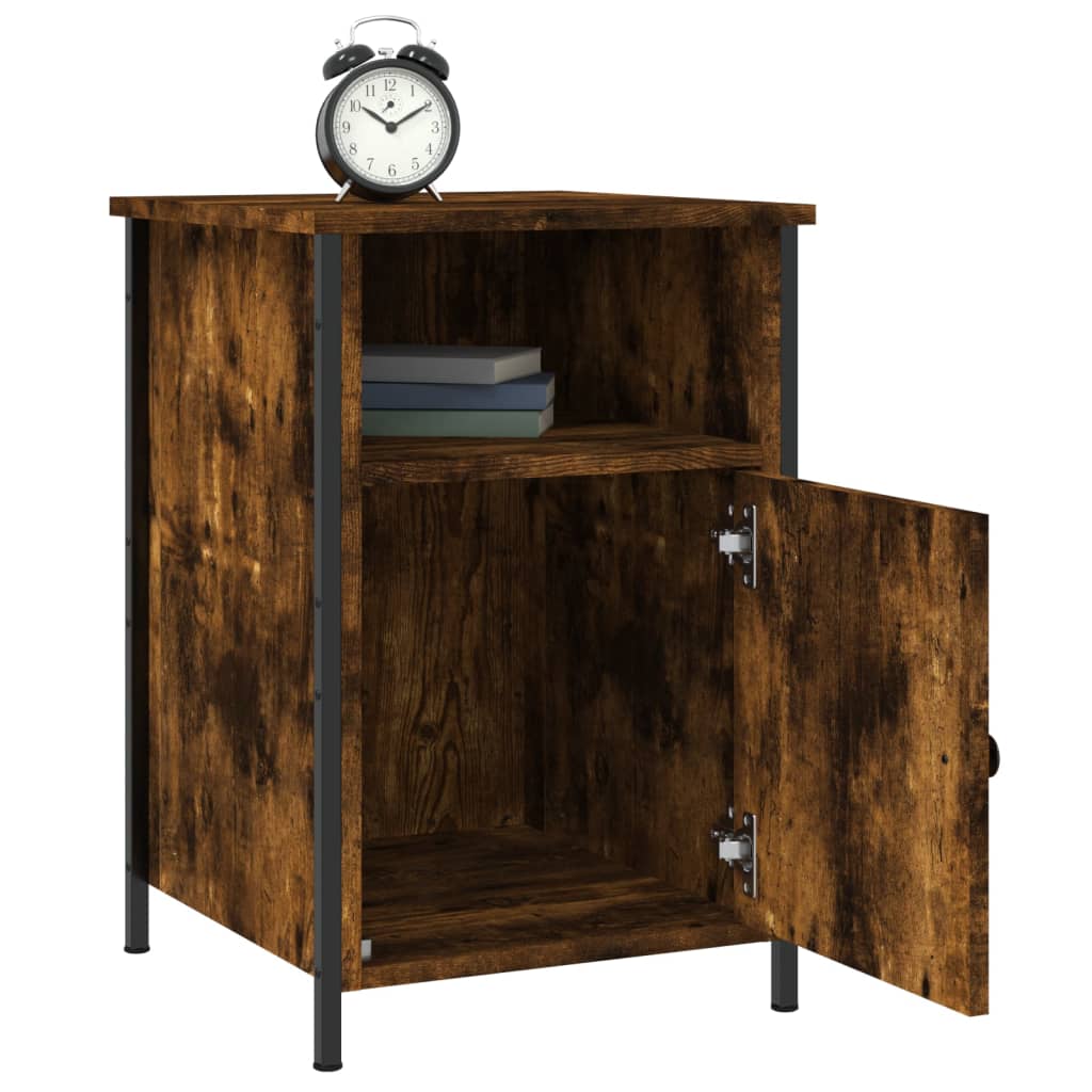 Table de chevet chêne fumé 40x42x60 cm bois d'ingénierie - XIOS