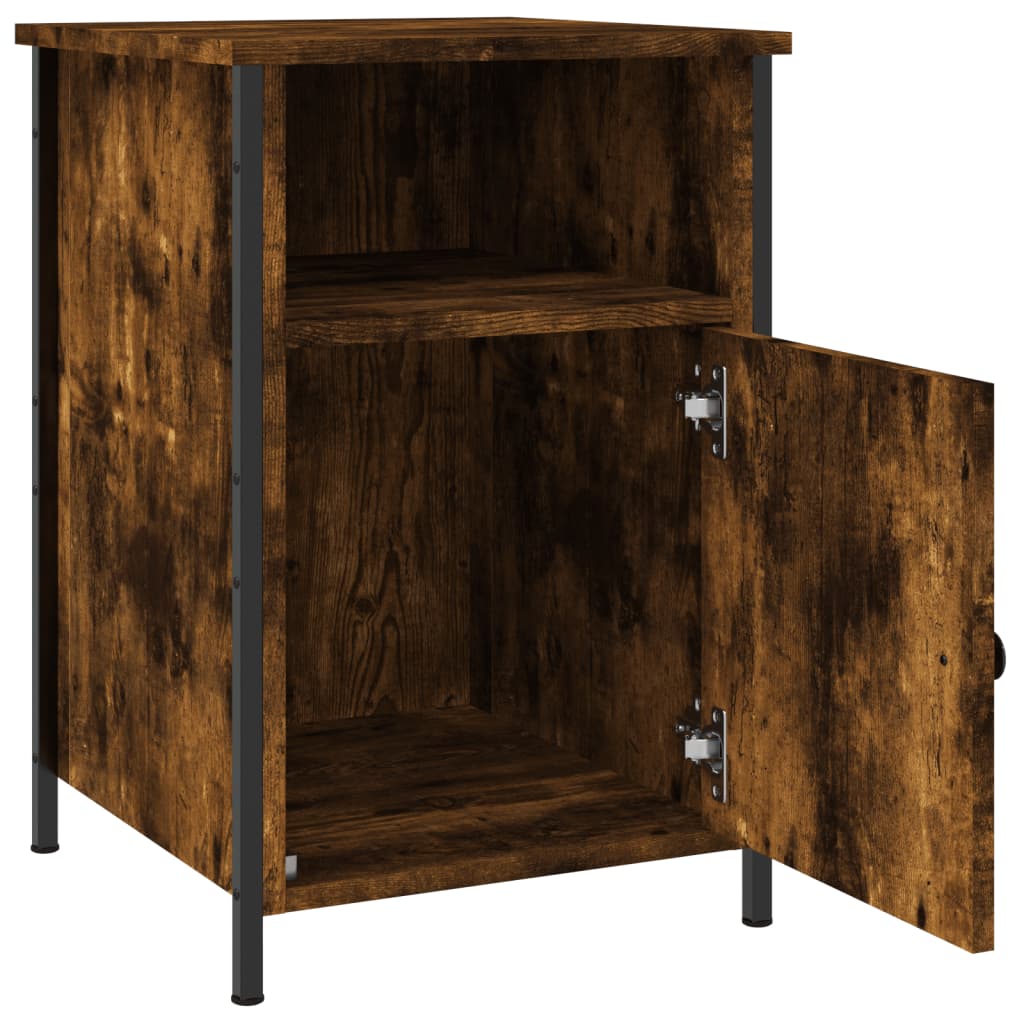 Table de chevet chêne fumé 40x42x60 cm bois d'ingénierie - XIOS