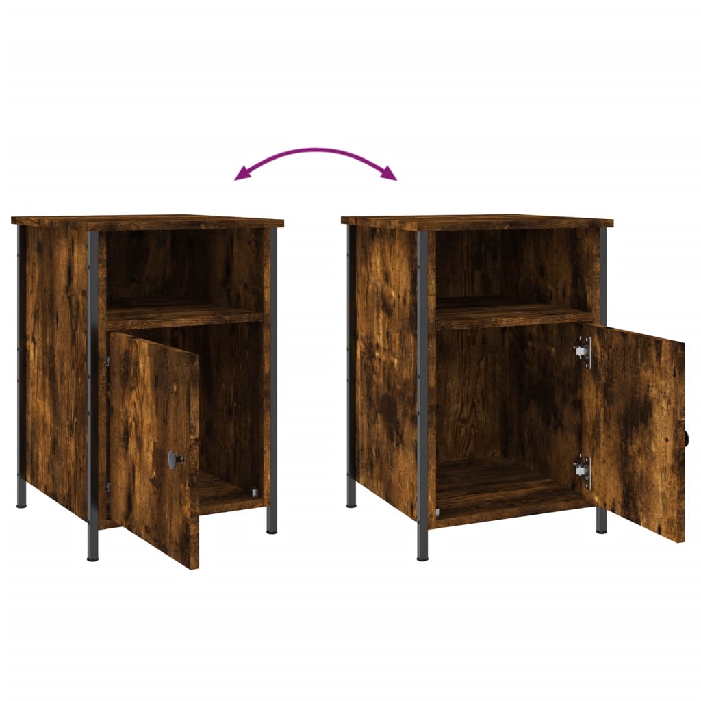 Table de chevet chêne fumé 40x42x60 cm bois d'ingénierie - XIOS