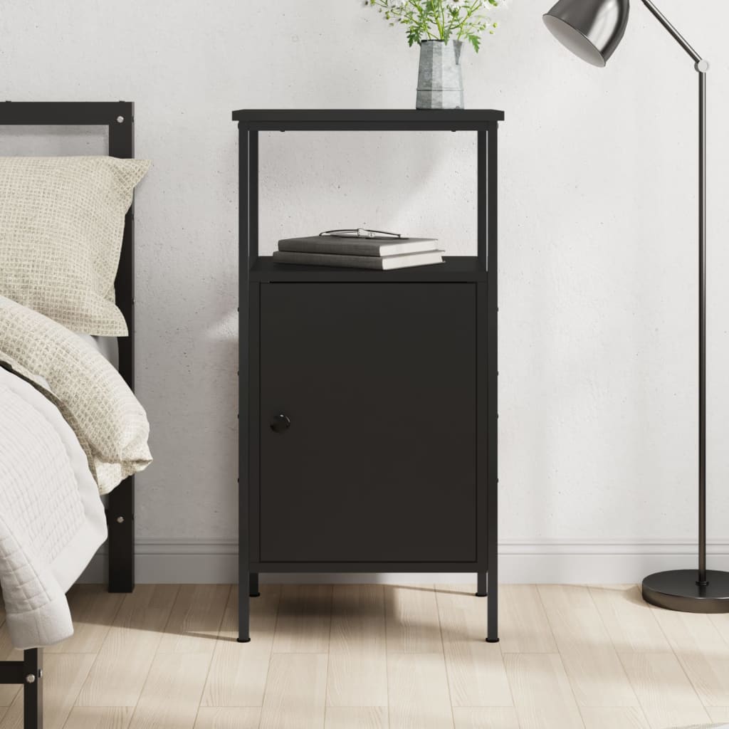 Table de chevet noir 41x31x80 cm bois d’ingénierie - XIOS
