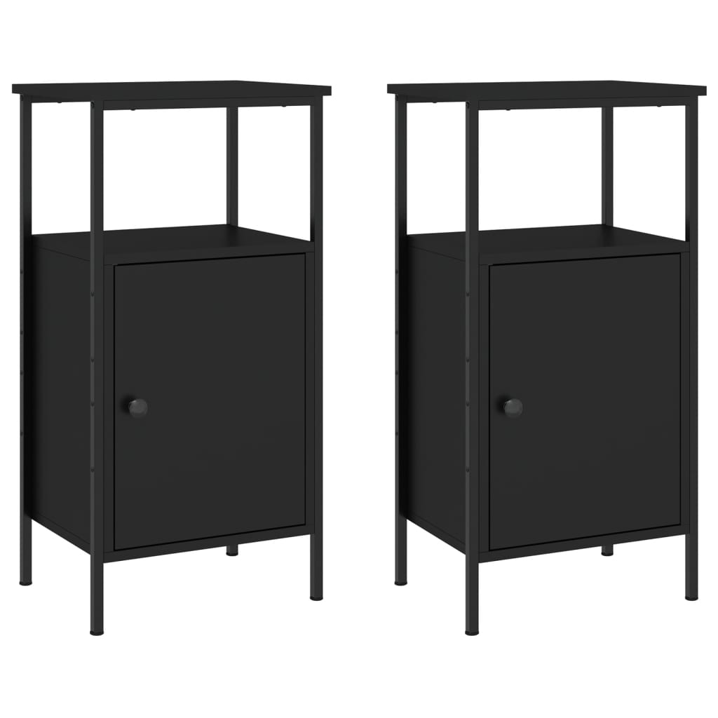 Tables de chevet 2 pcs noir 41x31x80 cm bois d’ingénierie - XIOS
