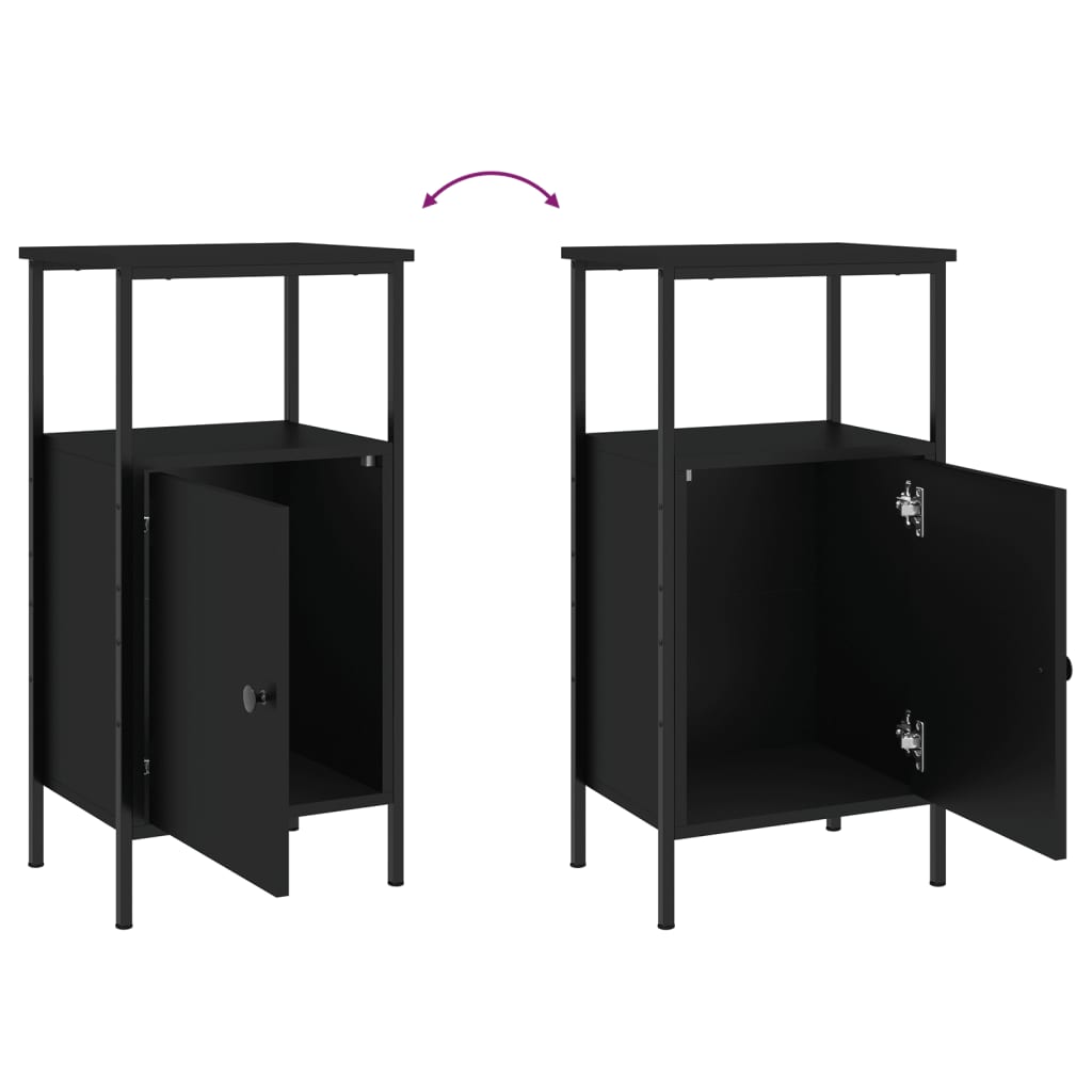 Tables de chevet 2 pcs noir 41x31x80 cm bois d’ingénierie - XIOS