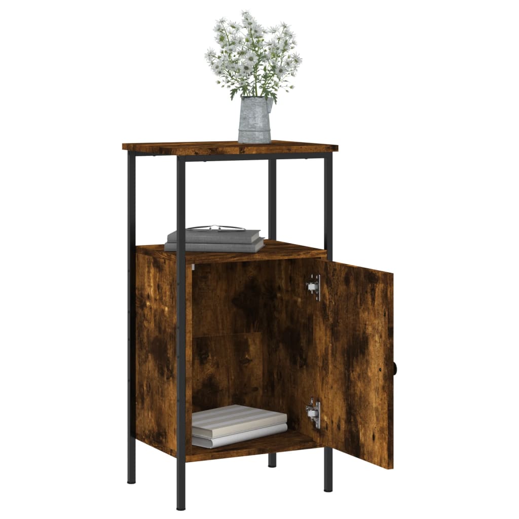 Table de chevet chêne fumé 41x31x80 cm bois d'ingénierie - XIOS