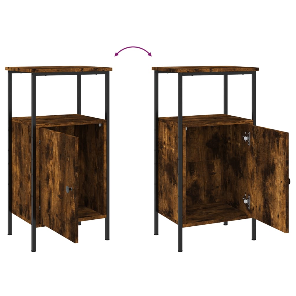 Table de chevet chêne fumé 41x31x80 cm bois d'ingénierie - XIOS