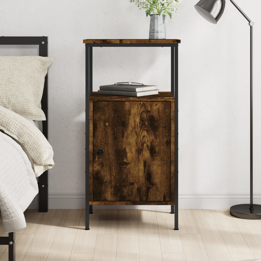 Table de chevet chêne fumé 41x31x80 cm bois d'ingénierie - XIOS
