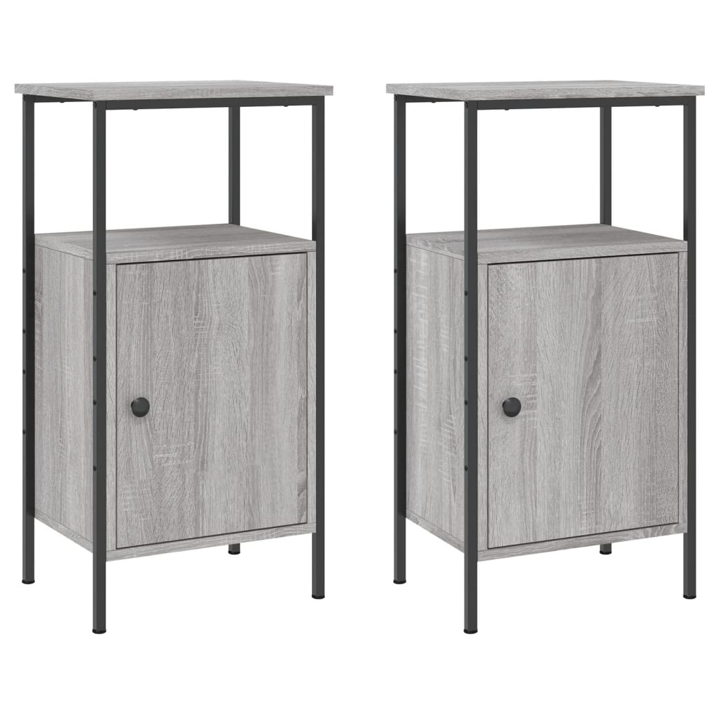 Tables de chevet 2 pcs sonoma gris 41x31x80cm bois d'ingénierie - XIOS