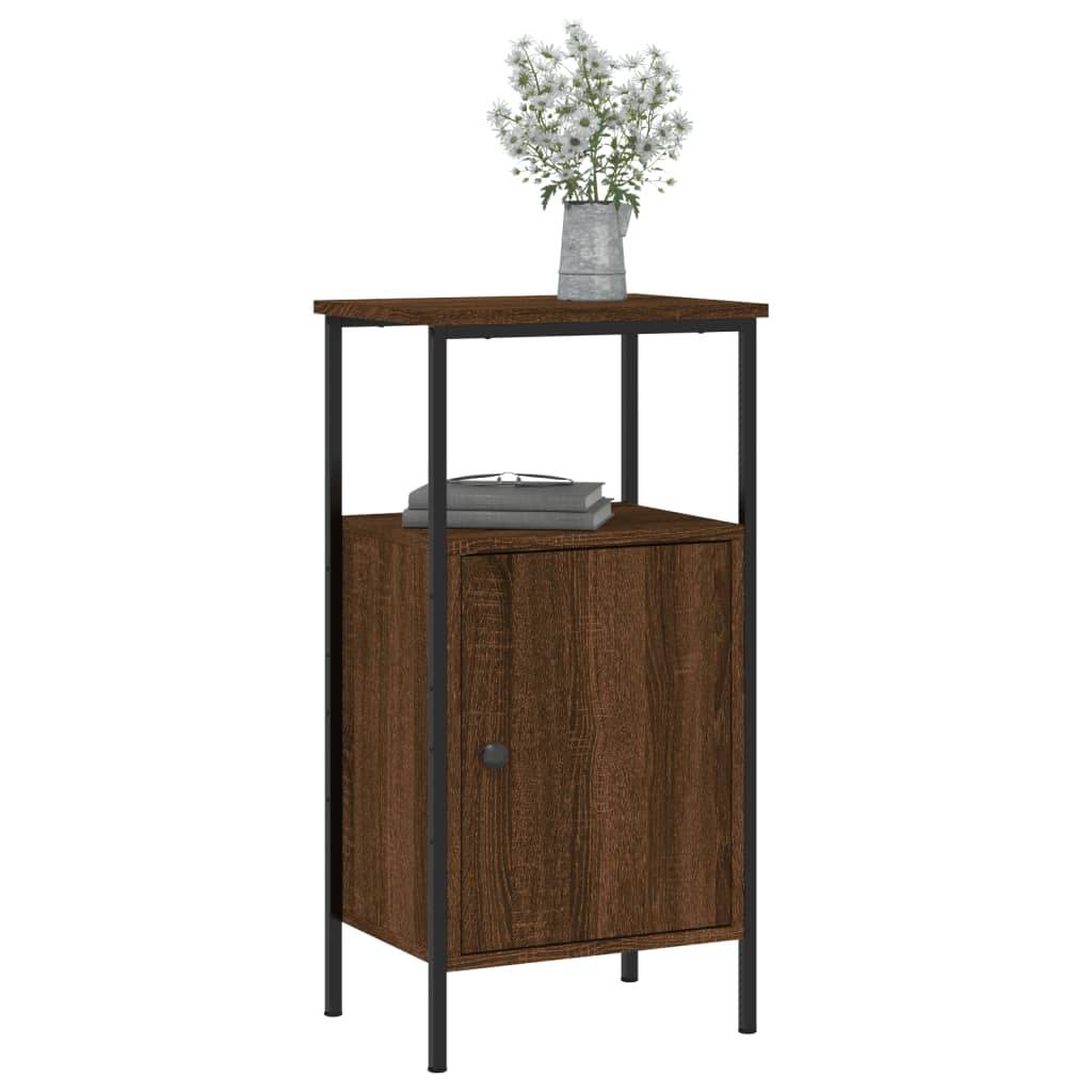 Table de chevet chêne marron 41x31x80 cm bois d'ingénierie - XIOS