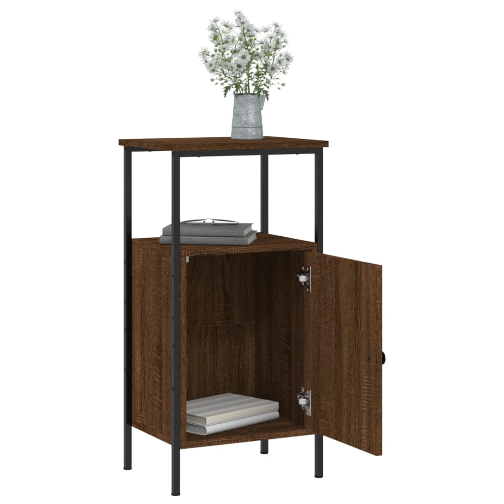 Table de chevet chêne marron 41x31x80 cm bois d'ingénierie - XIOS