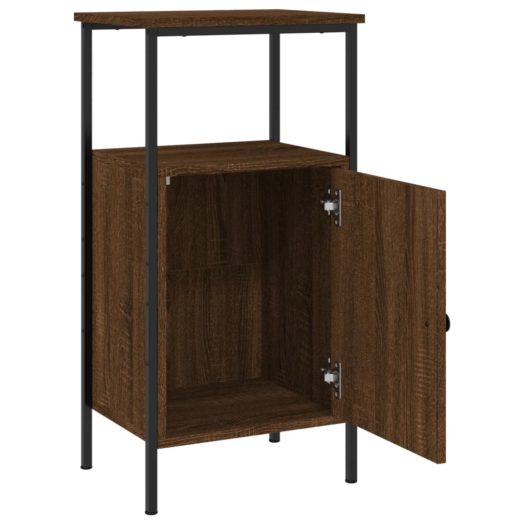 Table de chevet chêne marron 41x31x80 cm bois d'ingénierie - XIOS