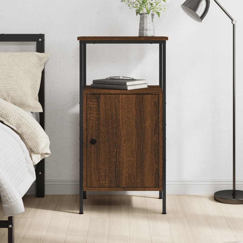 Table de chevet chêne marron 41x31x80 cm bois d'ingénierie - XIOS